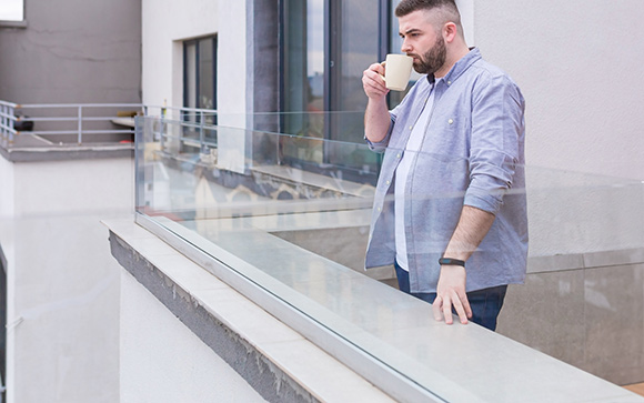 garde corps terrasse verre pour muret